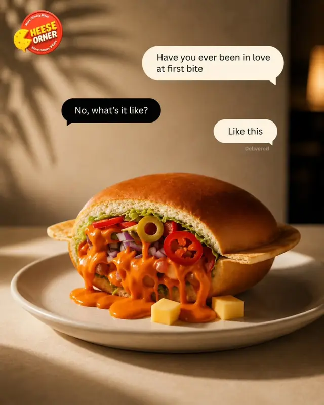 Cheese Corner signature UFO bun with molten cheese