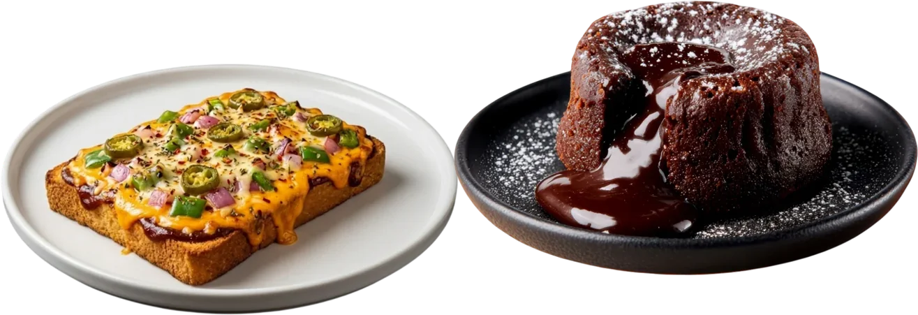 Italiano Fusion Cheezaa + Choco Lava Cake + Choco Cold Caffeine