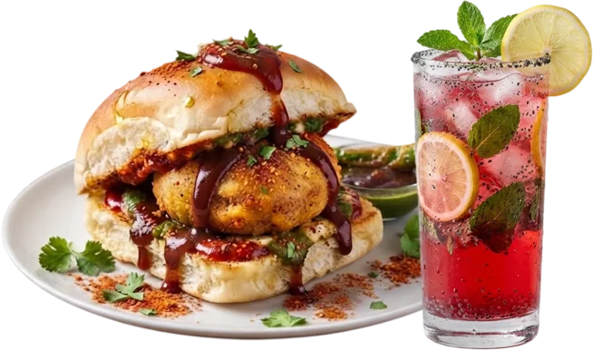 Classic Bombay Vadapav + Schezwan Vadapav + Green Mango Splash