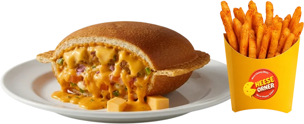 Cheese Burst Buns + Classic Fries + Mint & Lime