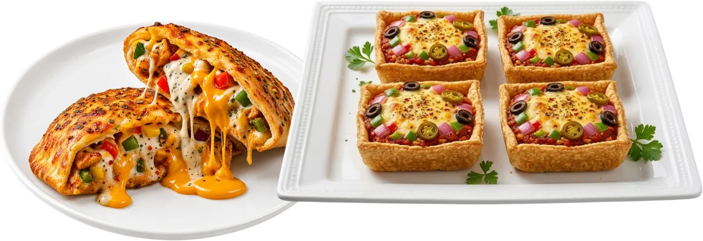 Bombay Masala Toast + Cheesy Pizza Shots (5 pcs) + Blush Berry